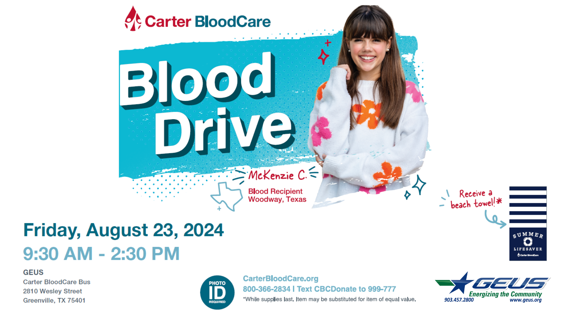 GEUS Blood Drive August 2024