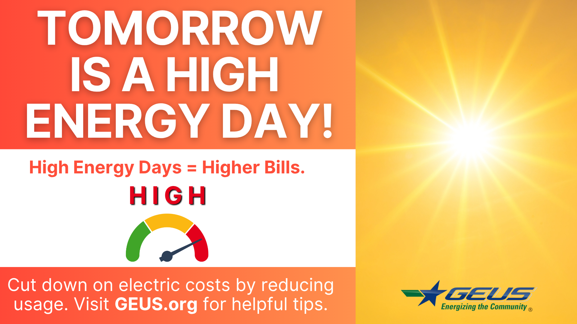 GEUS Tomorrow is a High Energy Day