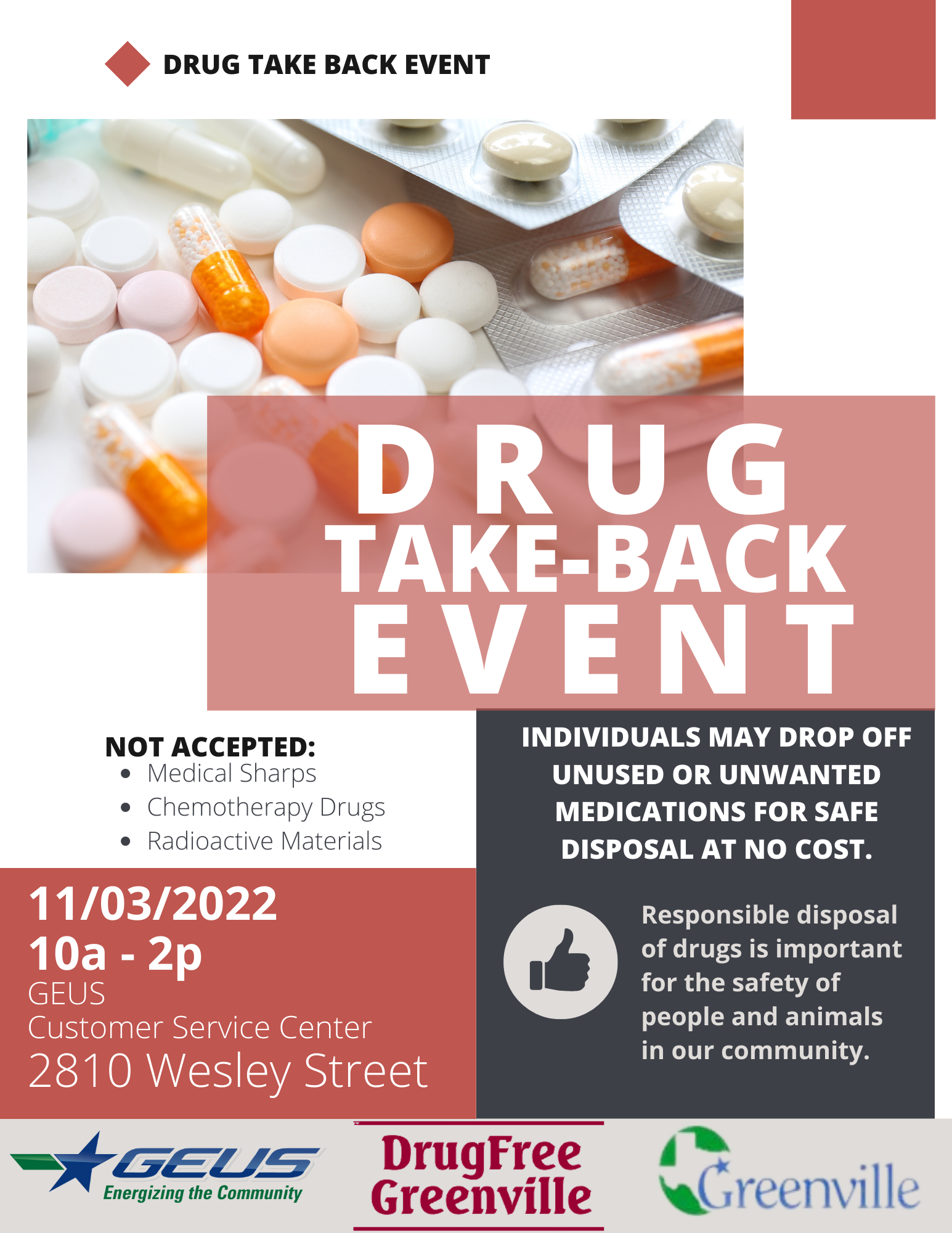 Drug take back event