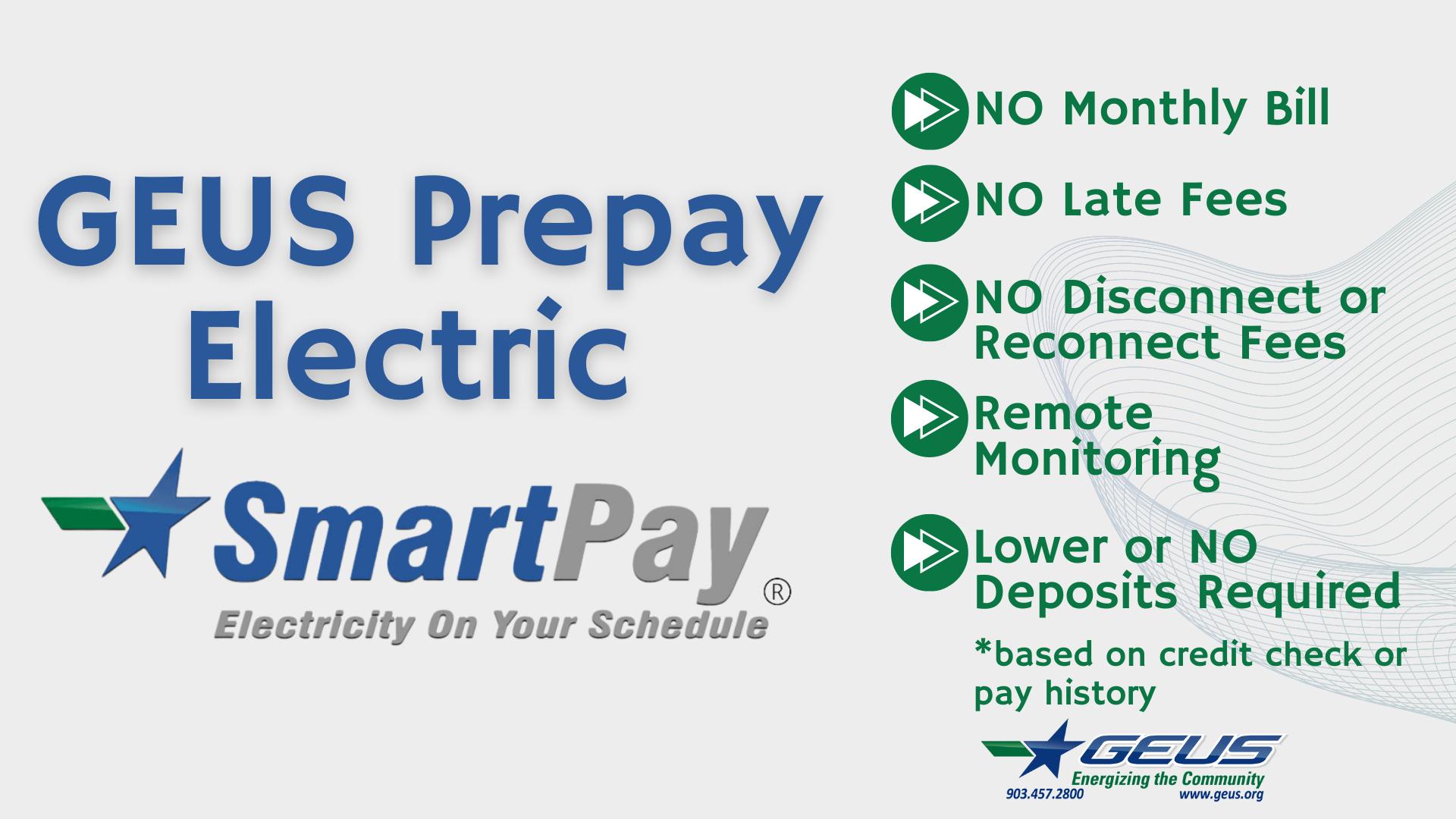 GEUS Prepay Electric SmartPay Features