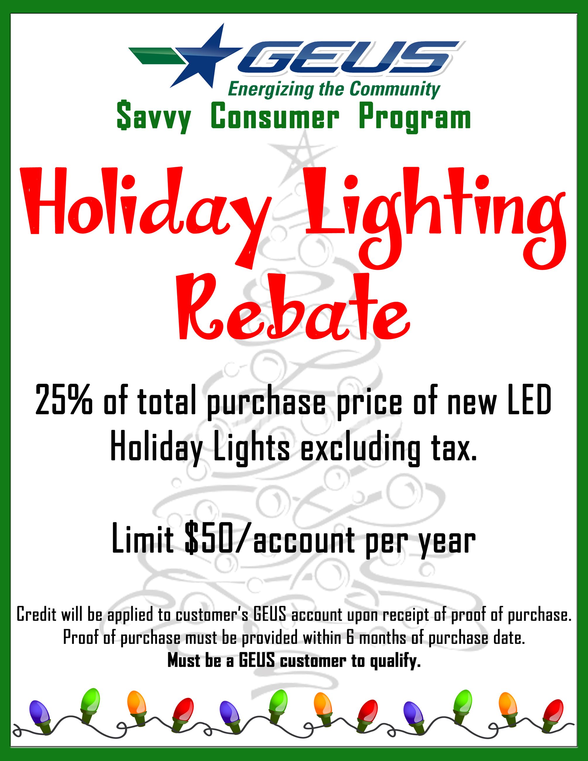 Holiday Lighting Rebate Flyer