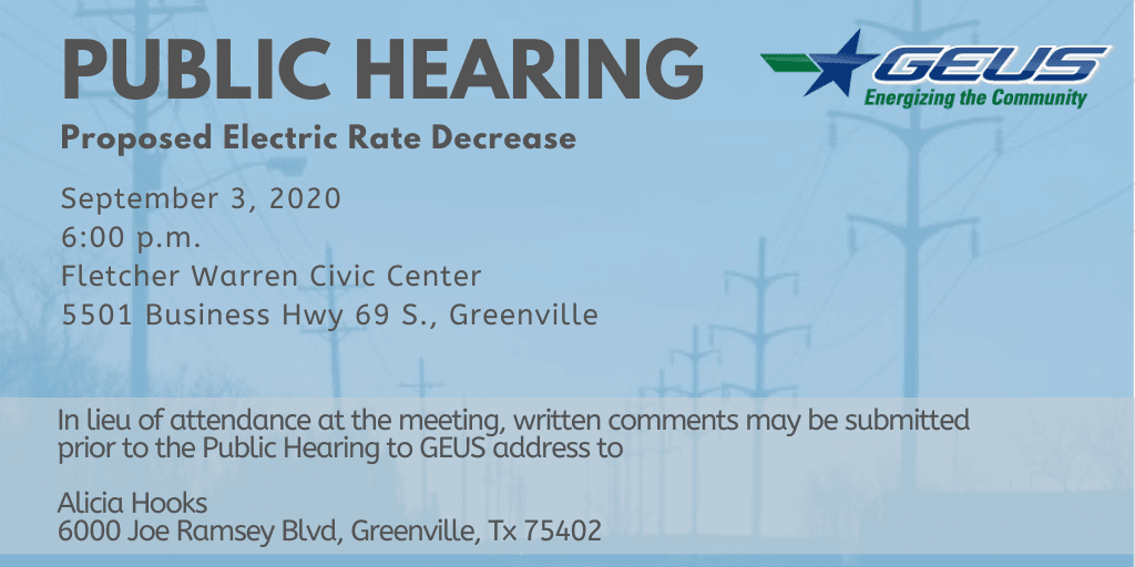Public Hearing - Proposed Rate Decrease